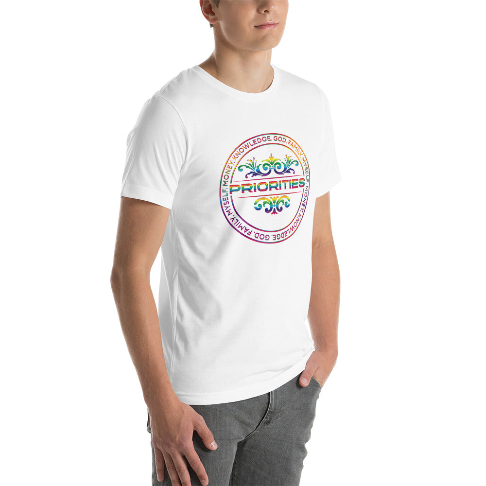 Short-Sleeve Unisex T-Shirt / With all multi color logo.