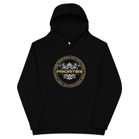 Kids fleece hoodie / With Platinum & Gold Priorities logo