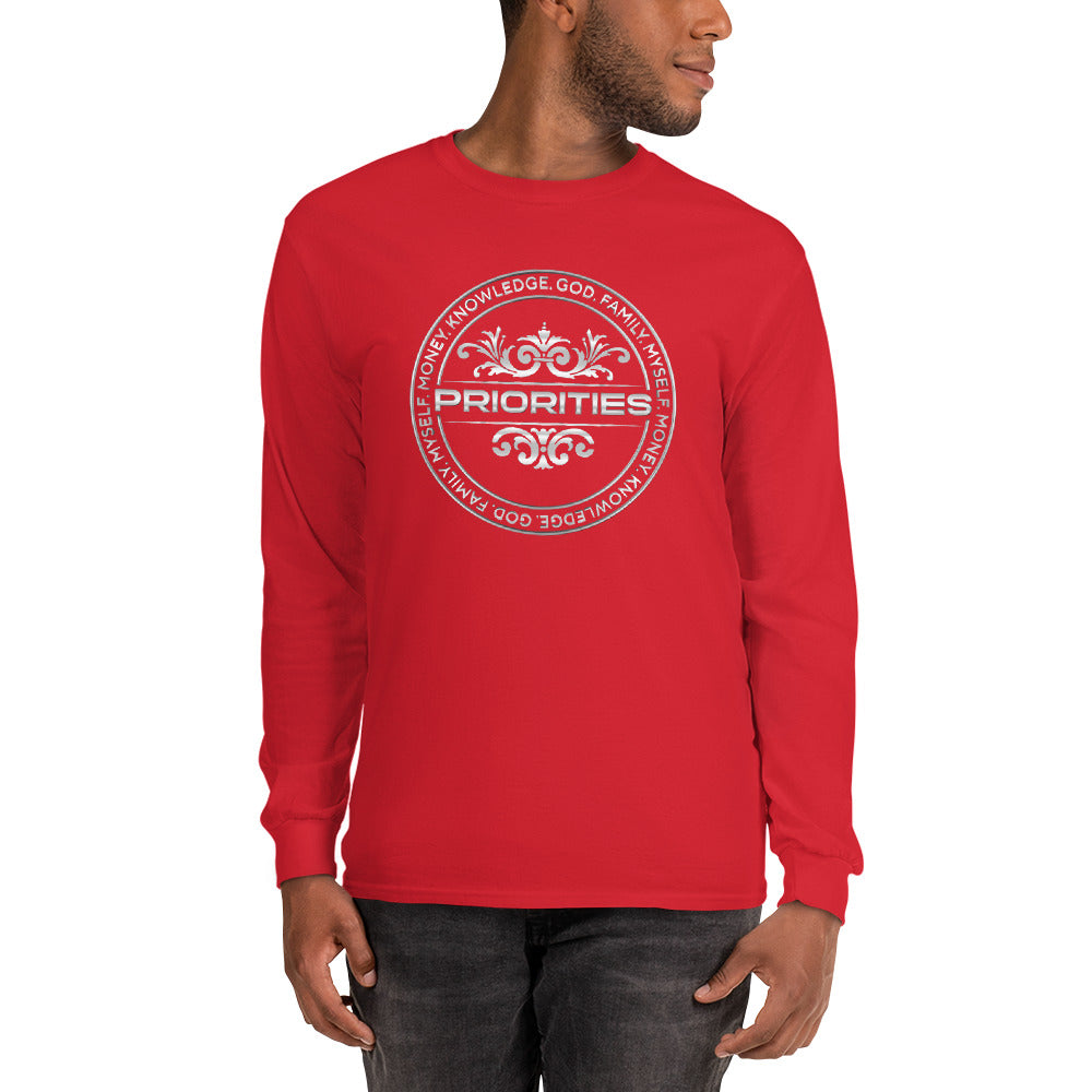 Men’s Long Sleeve Shirt / Platinum logo