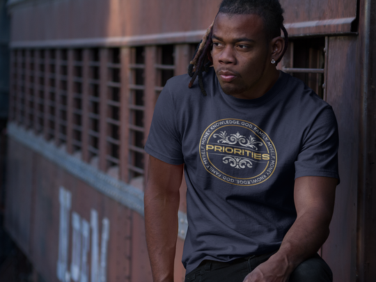 Short-Sleeve Unisex T-Shirt / With the Platinum  & Gold Priorities logo.