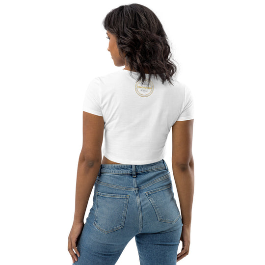 Organic Crop Top / With Platinum  & Gold Priorities logo.