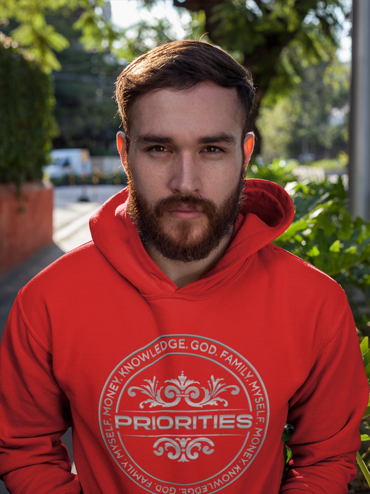 Unisex Hoodie / With the all Platinum PRIORITIES logo.