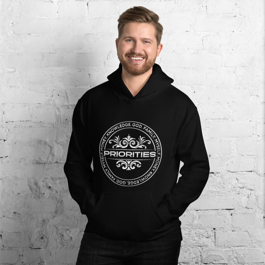 Unisex Hoodie / With the all Platinum PRIORITIES logo.