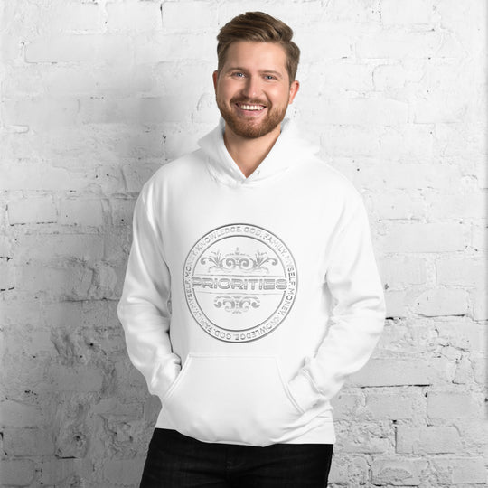 Unisex Hoodie / With the all Platinum PRIORITIES logo.