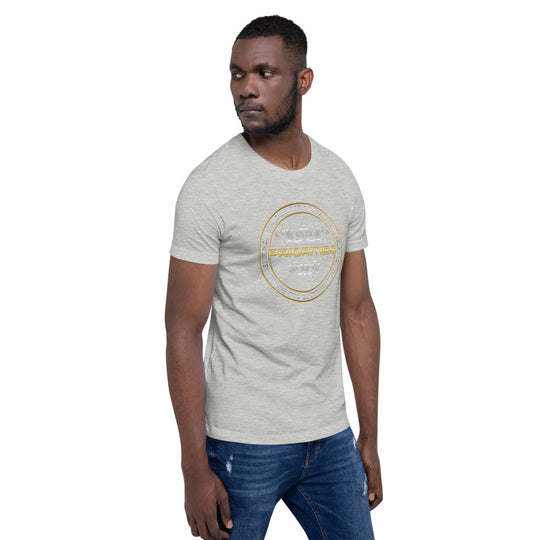 Short-Sleeve Unisex T-Shirt / With the Platinum  & Gold Priorities logo.