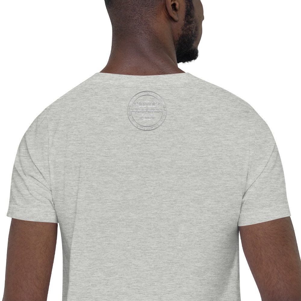 Short-Sleeve Unisex T-Shirt / With all Platinum Priorities logo.