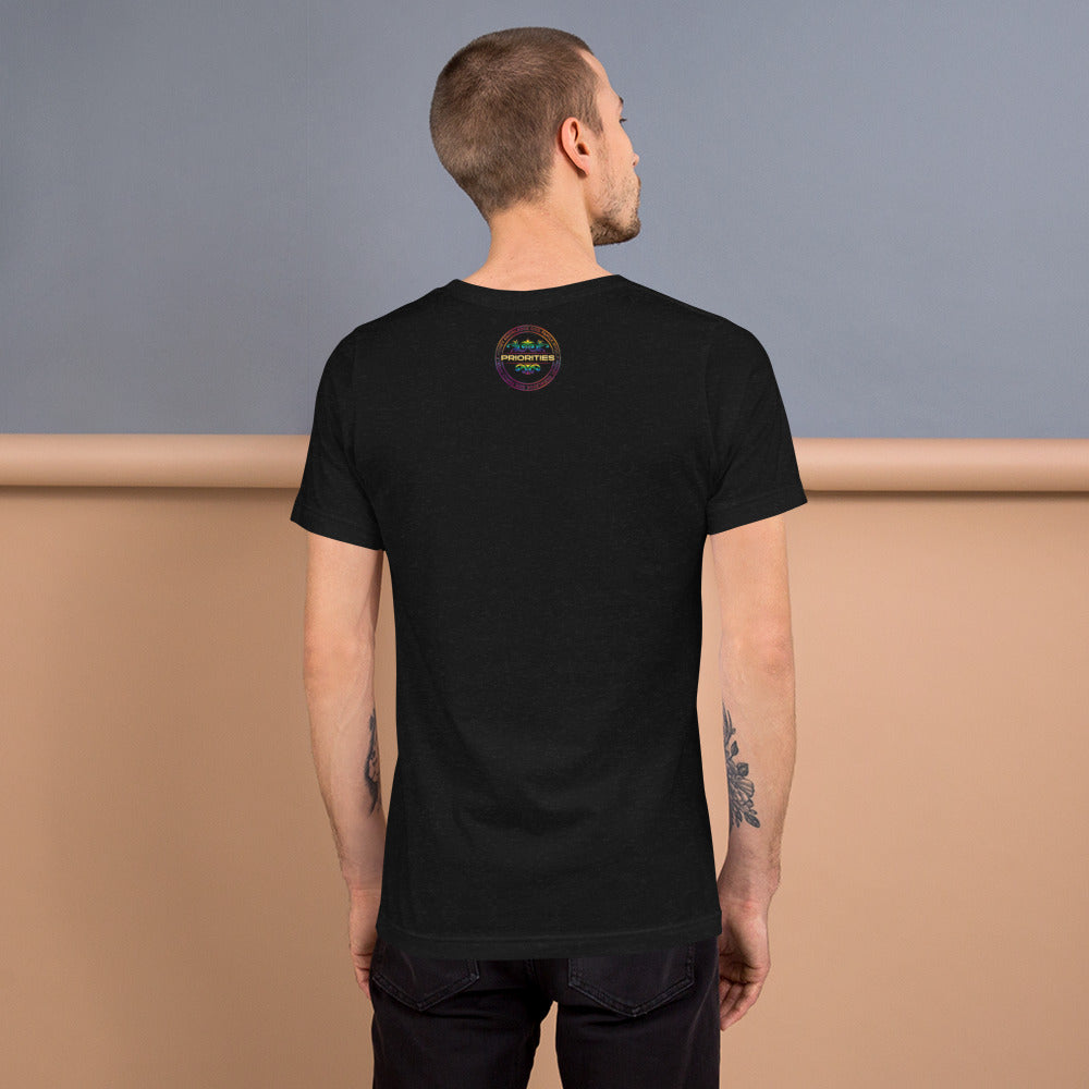 Short-Sleeve Unisex T-Shirt / With gold & multi color logo