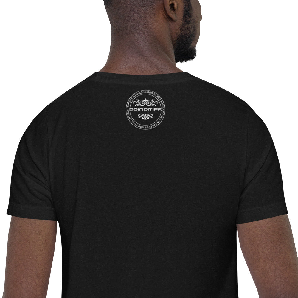 Short-Sleeve Unisex T-Shirt / With all Platinum Priorities logo.