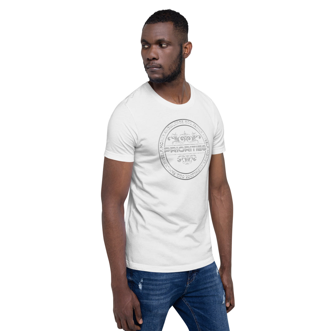 Short-Sleeve Unisex T-Shirt / With all Platinum Priorities logo.