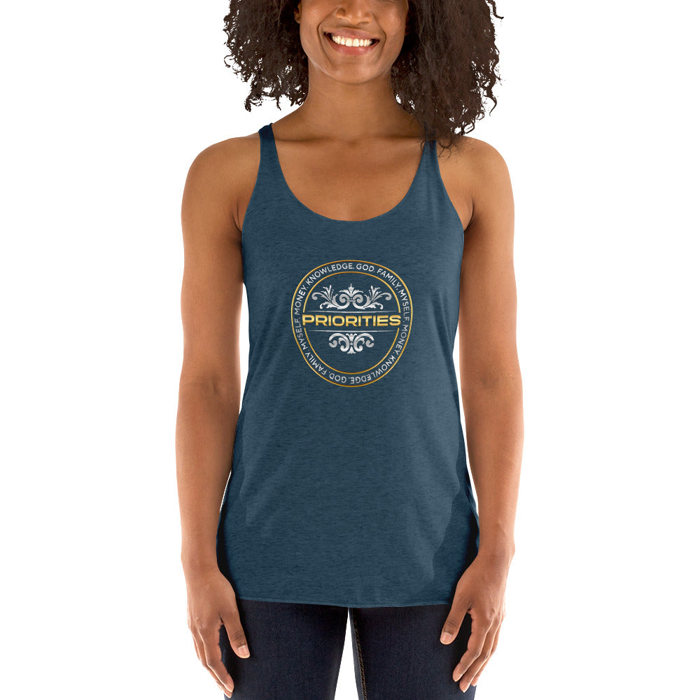 Women's Racerback Tank / Platinum & Gold