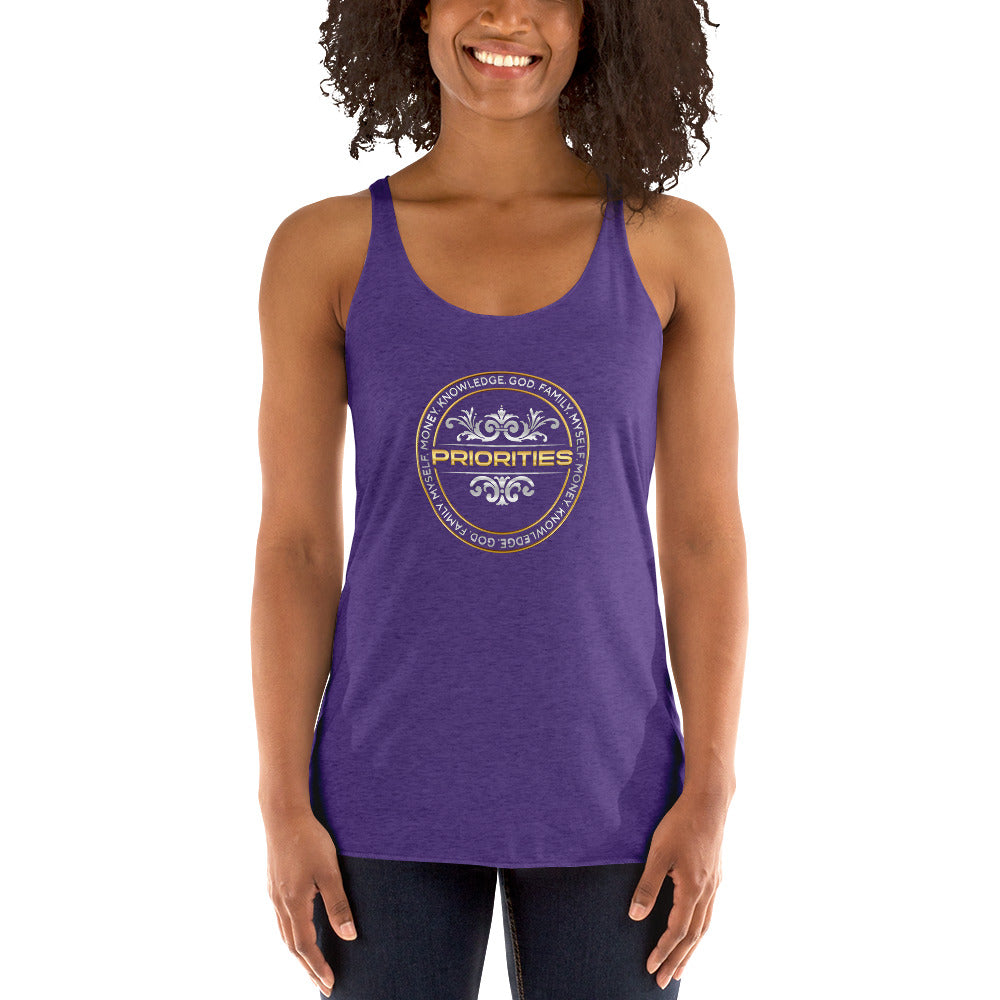 Women's Racerback Tank / Platinum & Gold