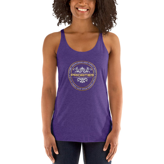 Women's Racerback Tank / Platinum & Gold