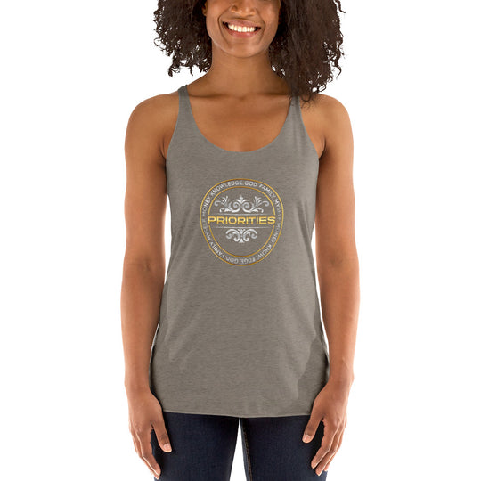 Women's Racerback Tank / Platinum & Gold