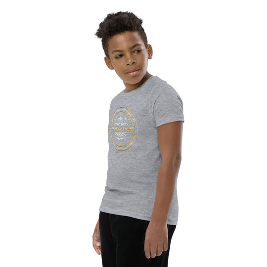 Youth Short Sleeve T-Shirt / With Platinum & Gold logo
