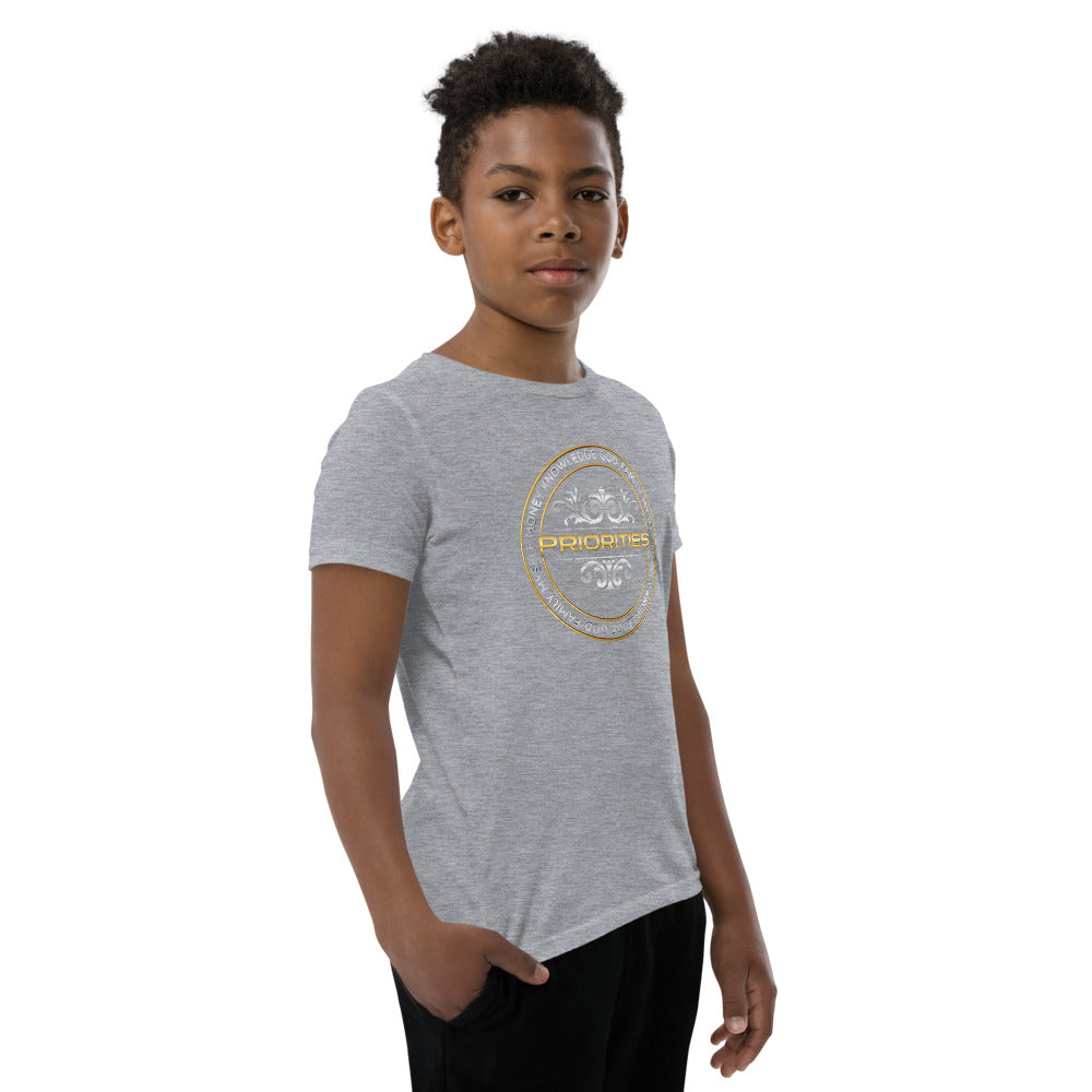 Youth Short Sleeve T-Shirt / With Platinum & Gold logo