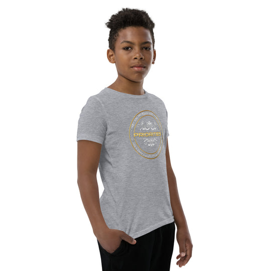 Youth Short Sleeve T-Shirt / With Platinum & Gold logo