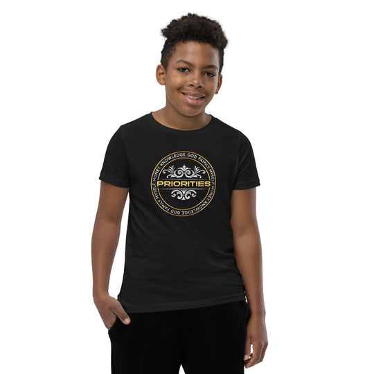 Youth Short Sleeve T-Shirt / With Platinum & Gold logo