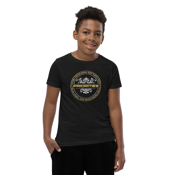 Youth Short Sleeve T-Shirt / With Platinum & Gold logo