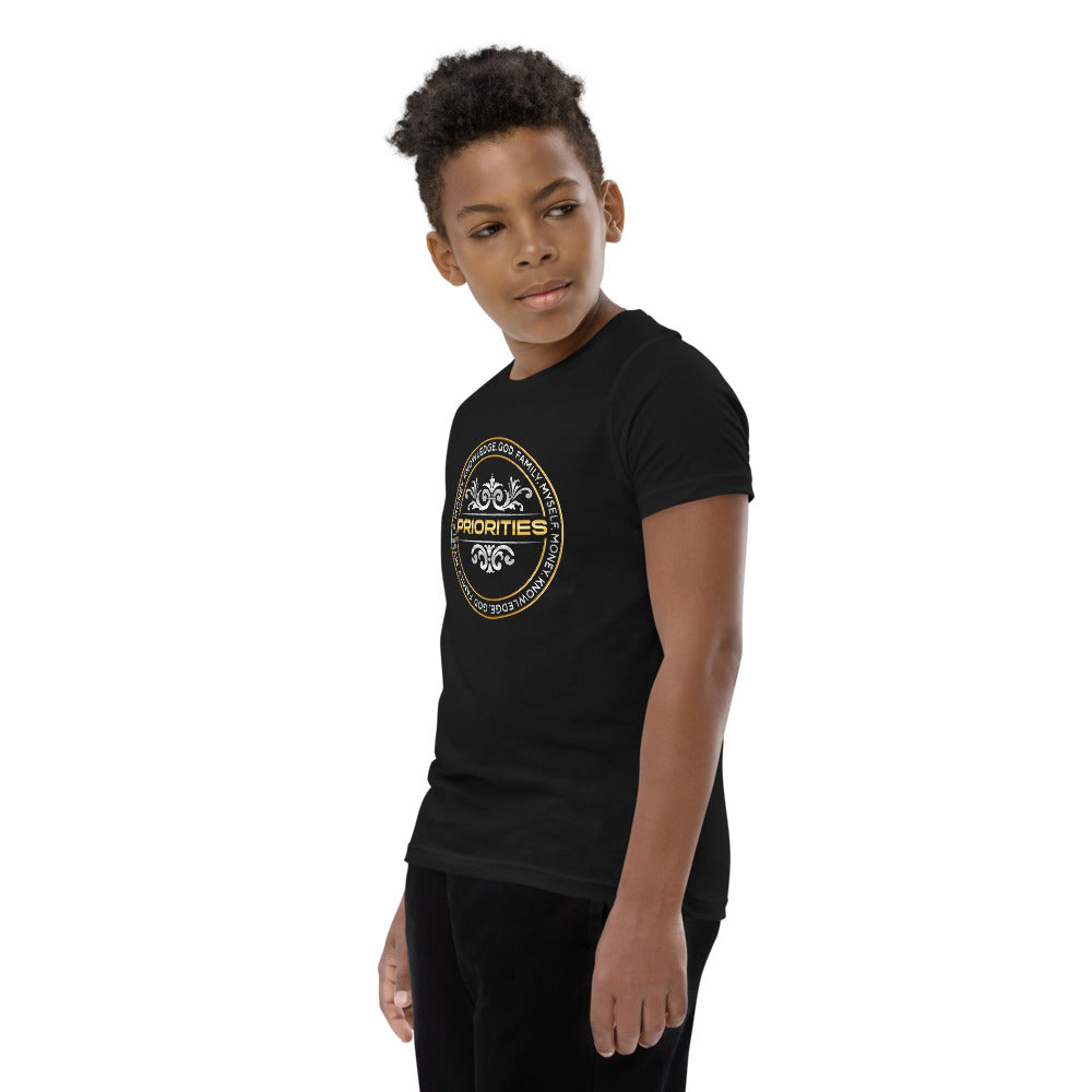 Youth Short Sleeve T-Shirt / With Platinum & Gold logo