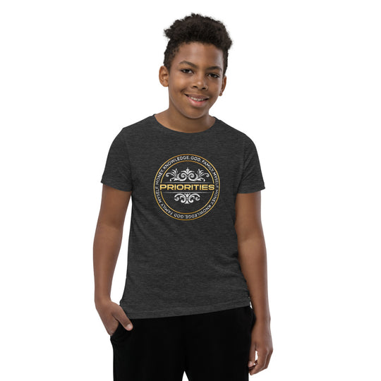 Youth Short Sleeve T-Shirt / With Platinum & Gold logo