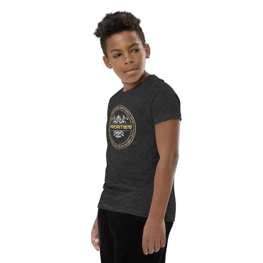Youth Short Sleeve T-Shirt / With Platinum & Gold logo