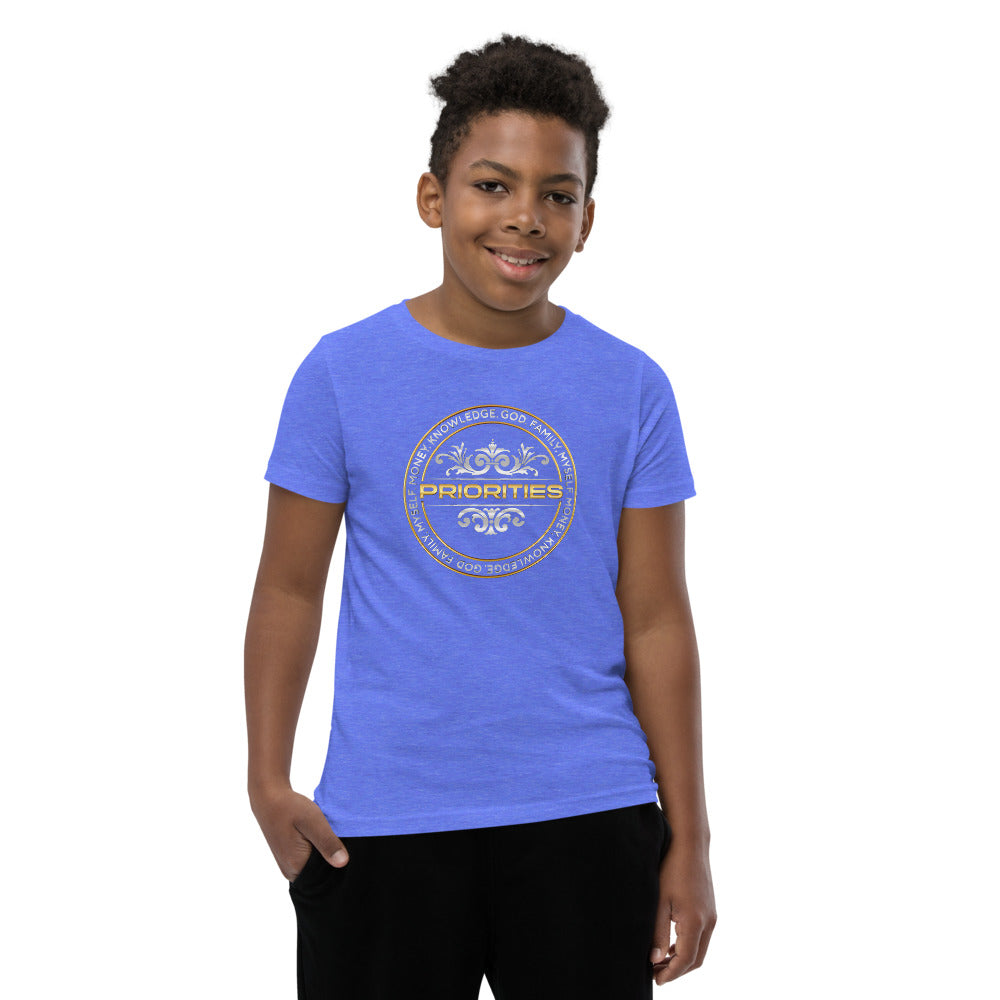 Youth Short Sleeve T-Shirt / With Platinum & Gold logo