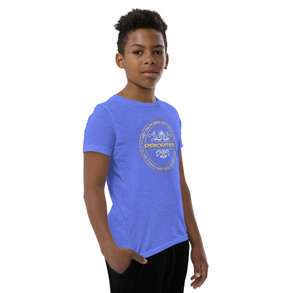 Youth Short Sleeve T-Shirt / With Platinum & Gold logo
