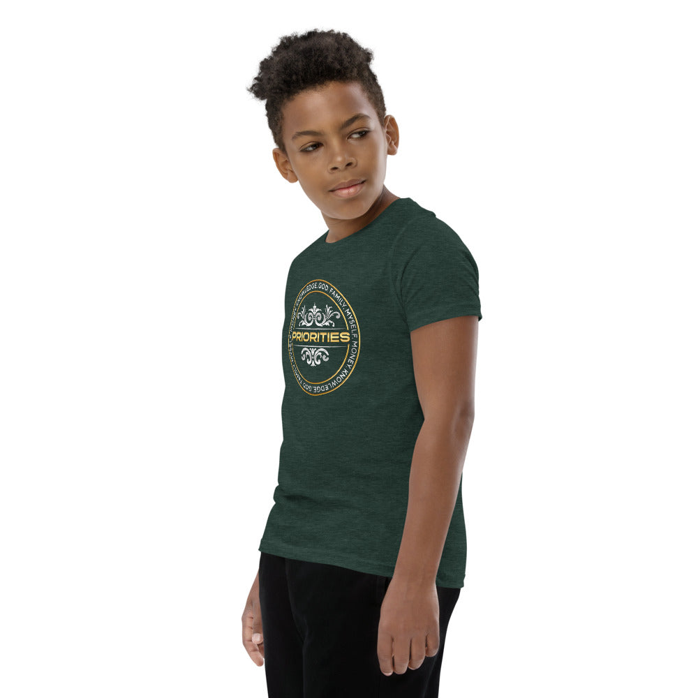 Youth Short Sleeve T-Shirt / With Platinum & Gold logo