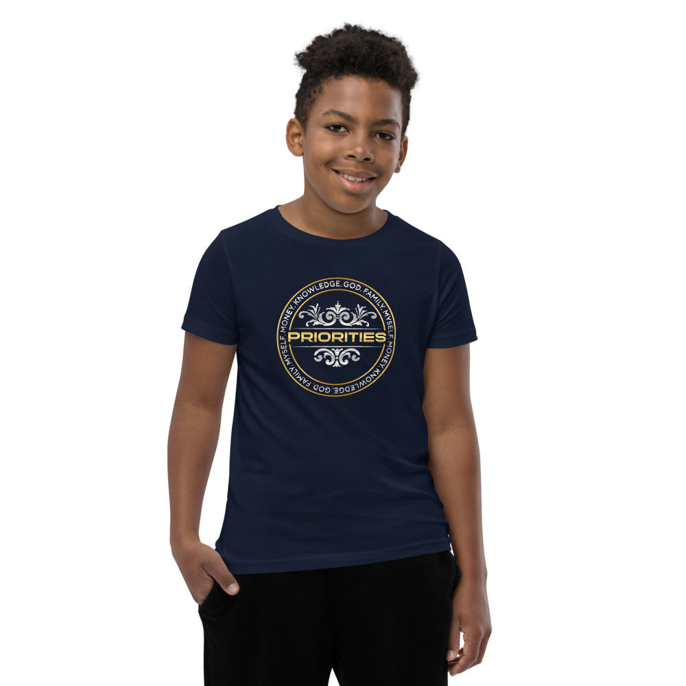 Youth Short Sleeve T-Shirt / With Platinum & Gold logo