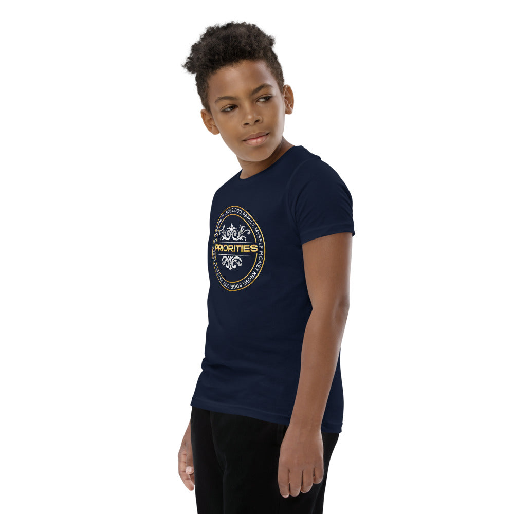 Youth Short Sleeve T-Shirt / With Platinum & Gold logo
