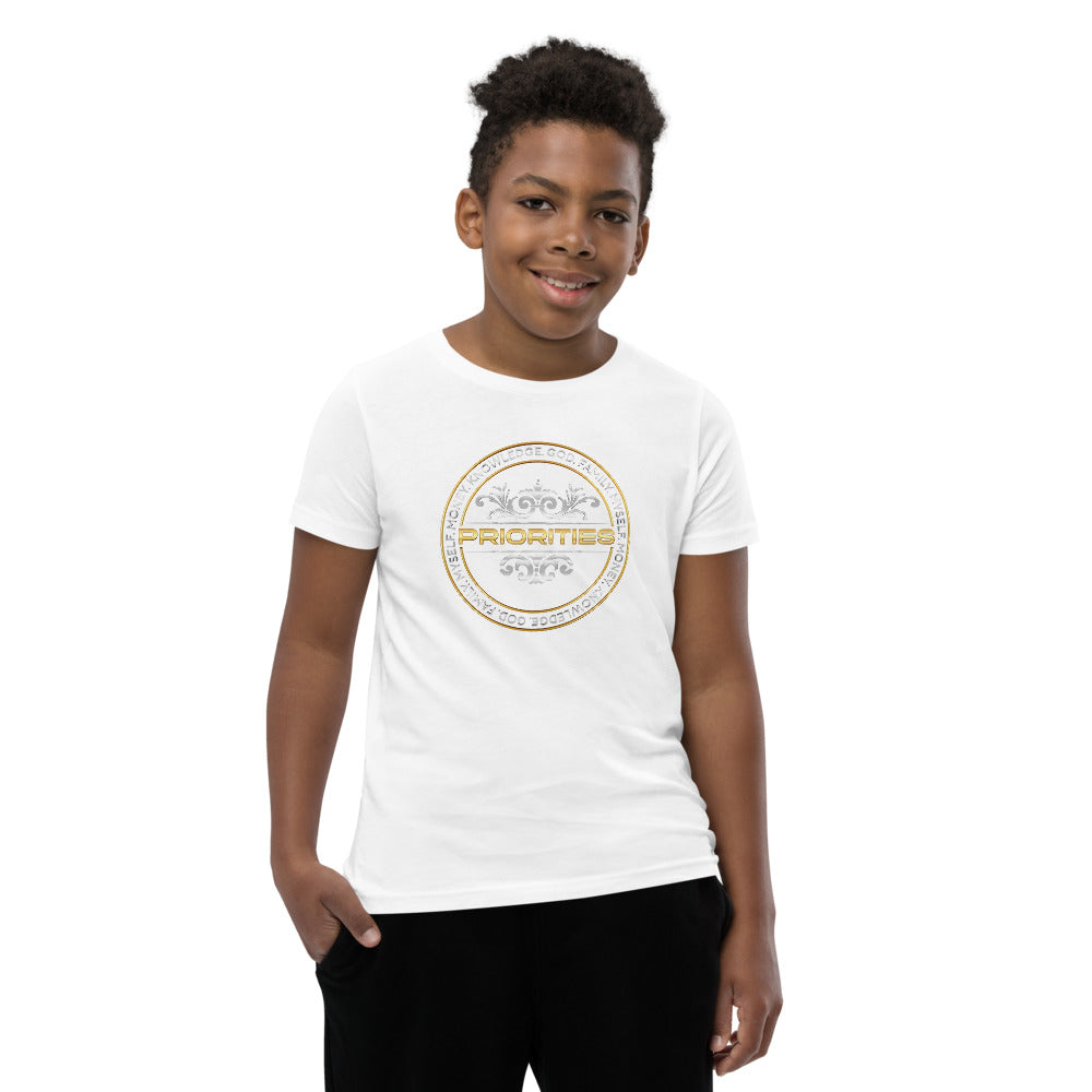 Youth Short Sleeve T-Shirt / With Platinum & Gold logo