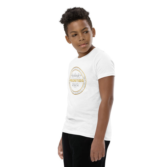 Youth Short Sleeve T-Shirt / With Platinum & Gold logo